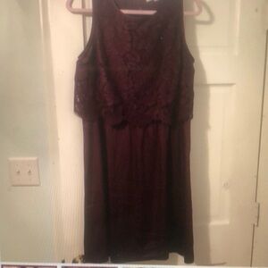 Elegant Burgundy Lace Dress